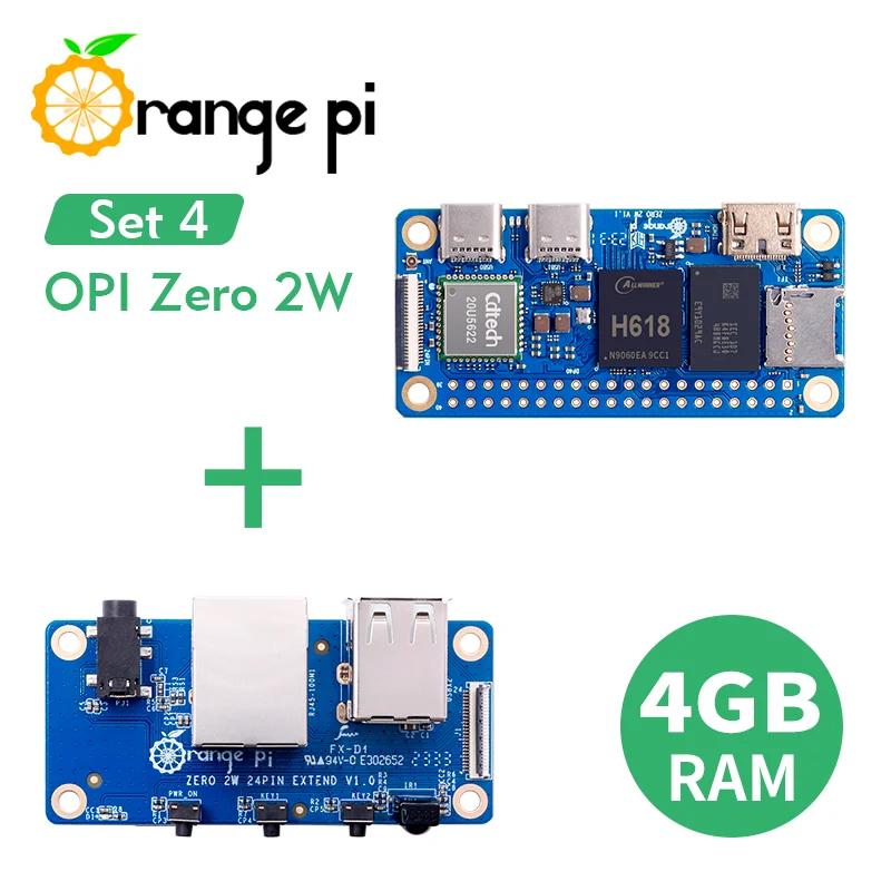 Orange Pi Zero 2 W 4G + Ȯ , DDR4 Allwinner H618 Orange Pi Zero 2 W WiFi + BT BLE SBC ̱  ǻ, Zero2W ̴ PC